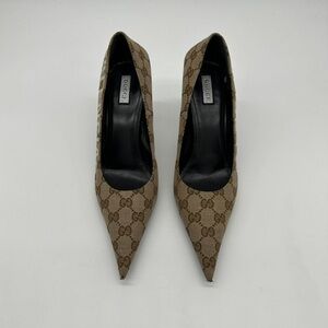 Gucci Women's Tan Monogram Heels